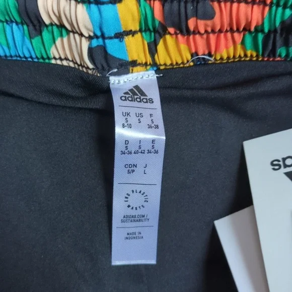 NWT High Waisted Multicolored Abstract Print Graphic Shorts Maximalist Athletic - Picture 4 of 13